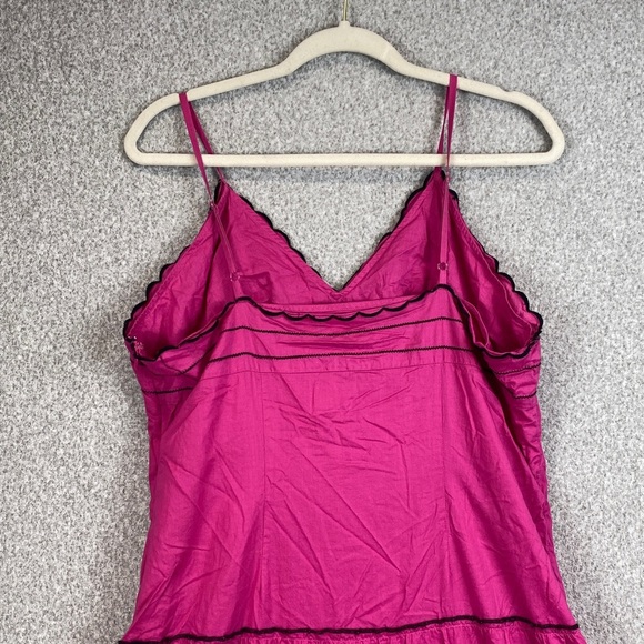 MetroStyle fuchsia maxi dress size 16 tiered colorful strappy ruffled cottage - Picture 7 of 10